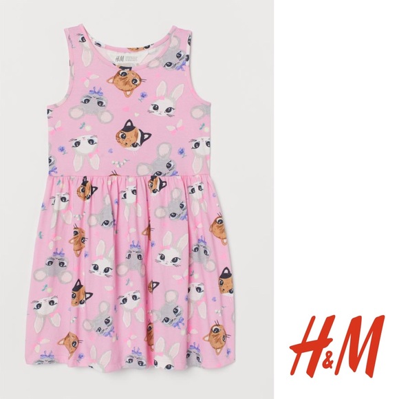 NWT H&M Pink Animals Summer Dress 18-24mo - Picture 2 of 3